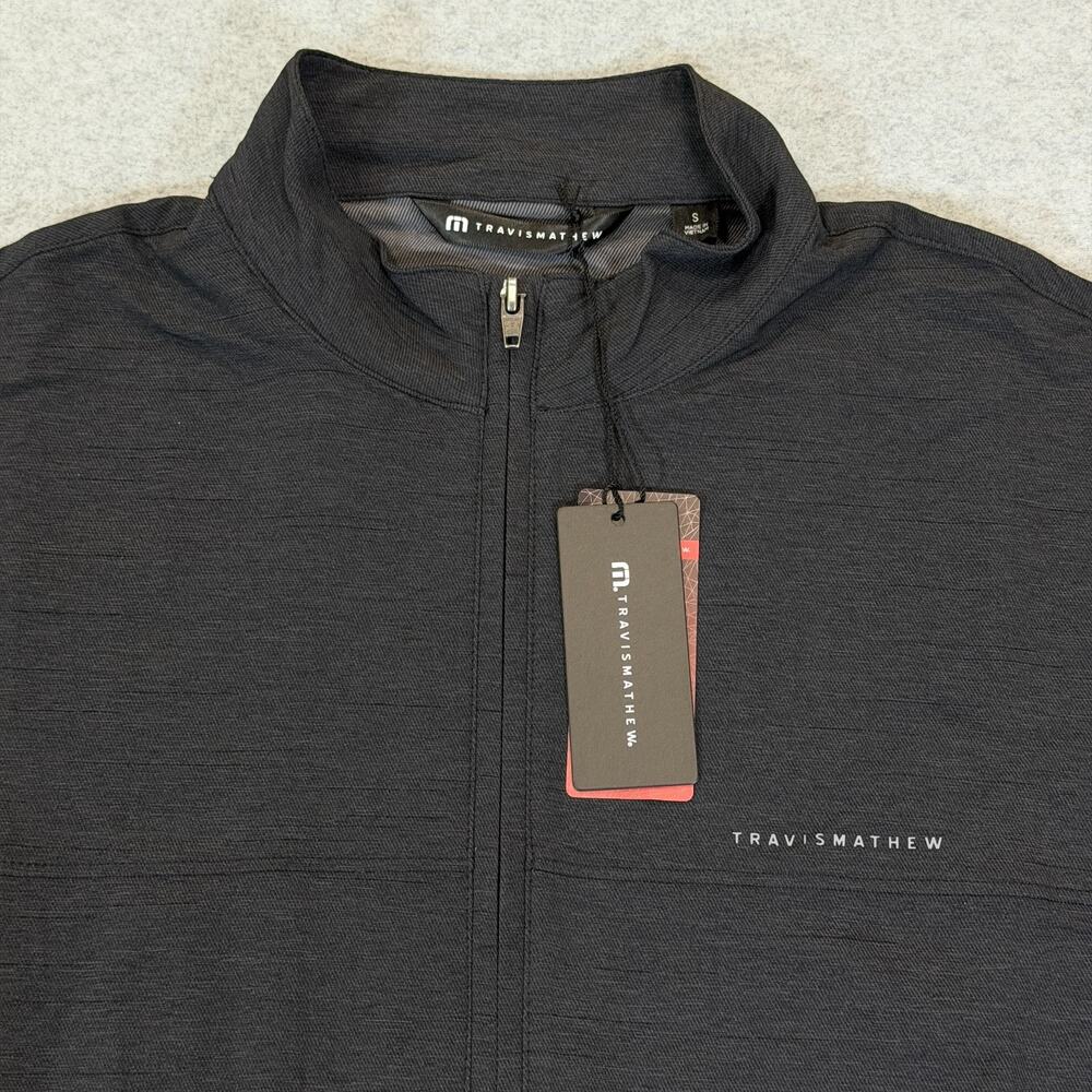 Travis Mathew Valley View Full Zip Jacket Heather Black S Golf Performance NWT